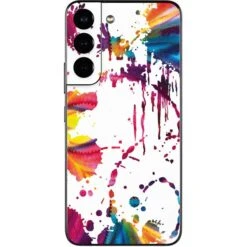 Chromatic Splatter White Galaxy S22 Skin