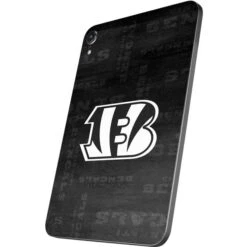 NFL Cincinnati Bengals Black & White Apple IPad Mini Skin -Skinit Store cincinnati bengals black white ipad mini 7th gen skin 1741965168 SKNNFLBWHX7IPADM7 PR 02