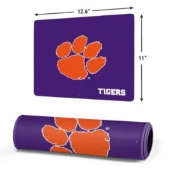 Clemson University Tiger Print Purple Gaming Mouse Pad