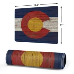 Colorado Flag Dark Wood Gaming Mouse Pad