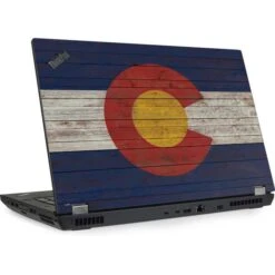 Colorado Flag Dark Wood Lenovo ThinkPad Skin