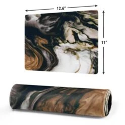 Copper And Black Marble Ink Gaming Mouse Pad