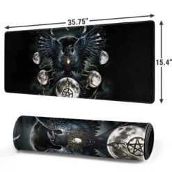 Crow And Moon Phases By Sarah Richter Gaming Mouse Pad -Skinit Store crow and moon phases by sarah richter extra large gaming mouse pad 1694114845 MSPSARRIC08GAMGXL PR 02