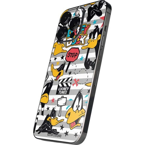 Looney Tunes Daffy Duck Striped Patches IPhone 14 Pro Skin 4 Looney Tunes Daffy Duck Striped Patches IPhone 14 Pro Skin - Image 2