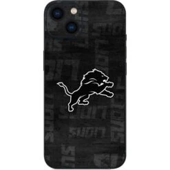 NFL Detroit Lions Black & White IPhone 15 Skin