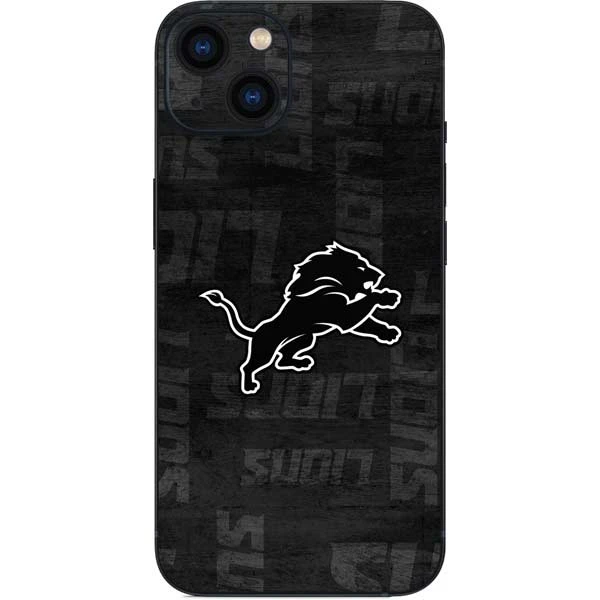 NFL Detroit Lions Black & White IPhone 15 Skin 3 NFL Detroit Lions Black & White IPhone 15 Skin