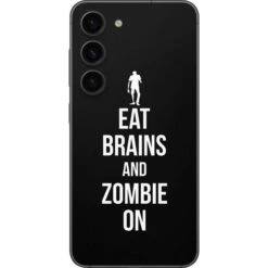 Eat Brains And Zombie On Black Galaxy S23 Skin