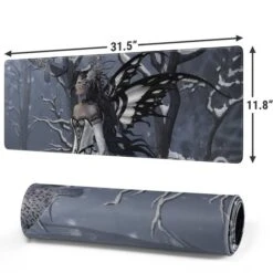 Fairy With Owl In Snow By Nene Thomas Gaming Mouse Pad -Skinit Store fairy with owl in snow by nene thomas large gaming mouse pad 1694114806 MSPNENTHO06GAMGLG PR 02