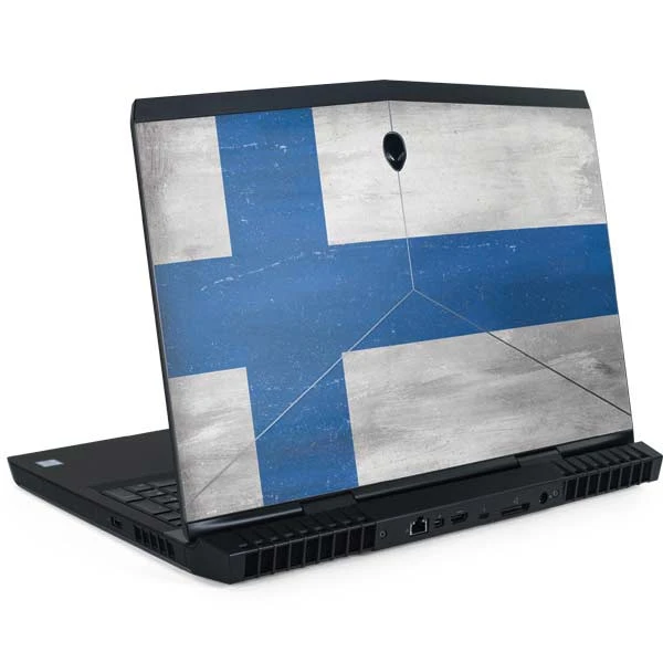 Finland Flag Distressed Dell Alienware Skin 3 Finland Flag Distressed Dell Alienware Skin