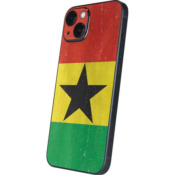 Ghana Flag Distressed IPhone 14 Plus Skin 4 Ghana Flag Distressed IPhone 14 Plus Skin - Image 2