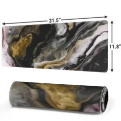 Gold Blush Marble Ink Gaming Mouse Pad -Skinit Store gold blush marble ink large gaming mouse pad 1656100441 MSPMRBINK06GAMGLG PR 02