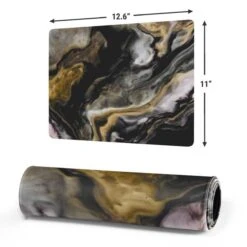 Gold Blush Marble Ink Gaming Mouse Pad