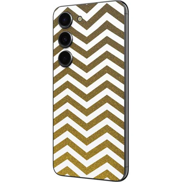 Gold Chevron Galaxy S23 Skin 4 Gold Chevron Galaxy S23 Skin - Image 2