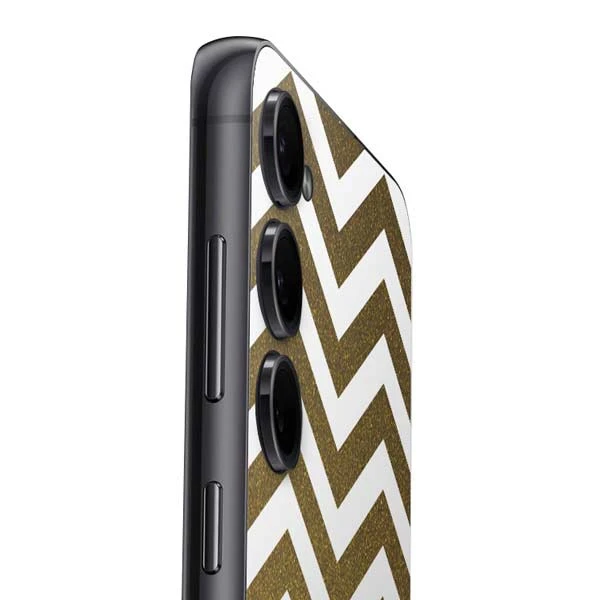 Gold Chevron Galaxy S23 Skin 5 Gold Chevron Galaxy S23 Skin - Image 3