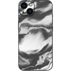 Grey Marble Ink IPhone 15 Skin