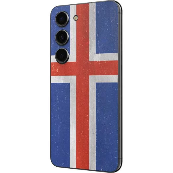 Iceland Flag Distressed Galaxy S23 Skin 4 Iceland Flag Distressed Galaxy S23 Skin - Image 2