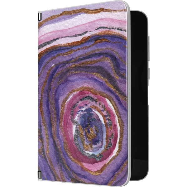 Lilac Watercolor Geode Surface Duo Skin 3 Lilac Watercolor Geode Surface Duo Skin