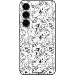 Looney Tunes Looney Squad Black And White Grid Galaxy S23 Skin