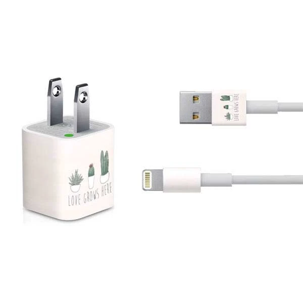 Love Grows Here IPhone Charger (5W USB) Skin 3 Love Grows Here IPhone Charger (5W USB) Skin