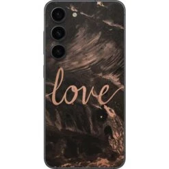 Love Rose Gold Black Galaxy S23 Skin