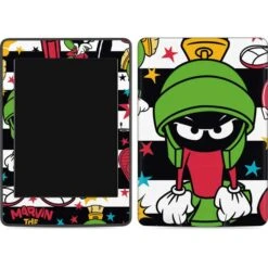 Looney Tunes Marvin The Martian Striped Patches Amazon Kindle Skin