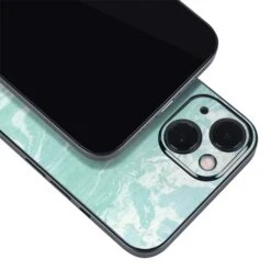Mint Marbling IPhone 14 Plus Skin -Skinit Store mint marbling iphone 14 plus skin 1662574837 SKNMRBLLE25IPH14M PR 04