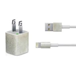 Natural White Concrete IPhone Charger (5W USB) Skin