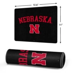 University Of Nebraska Collegiate Text Black Gaming Mouse Pad