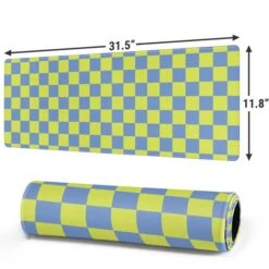 Neon Checkered Gaming Mouse Pad -Skinit Store neon checkered large gaming mouse pad 1656100441 MSPNEWCHK03GAMGLG PR 02