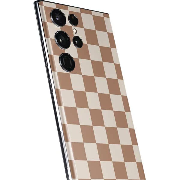 Neutral Checkered Galaxy S22 Ultra Skin 5 Neutral Checkered Galaxy S22 Ultra Skin - Image 3