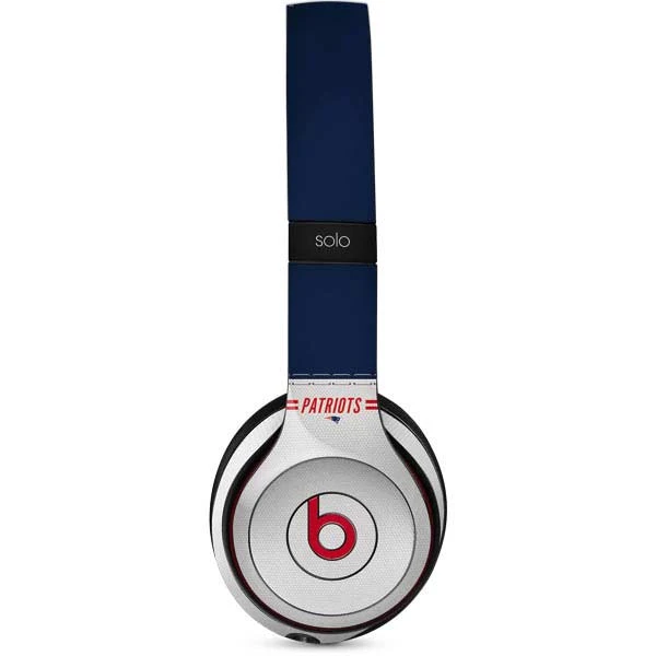 NFL New England Patriots White Striped Beats Solo 3 Wireless Skin 3 NFL New England Patriots White Striped Beats Solo 3 Wireless Skin