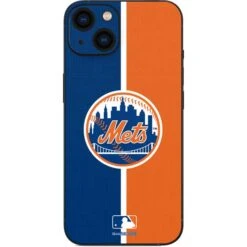 MLB New York Mets Split IPhone 15 Skin -Skinit Store new york mets split iphone 15 skin 1692665786 SKNCVSMLB18IPHN15 PR 01