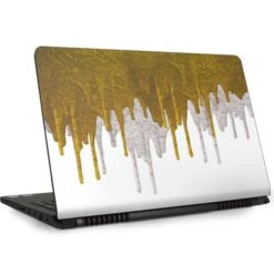Paint Splatter Gold Dell Inspiron Skin