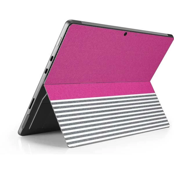 Pink And Grey Stripes Surface Pro 8 Skin 5 Pink And Grey Stripes Surface Pro 8 Skin - Image 3