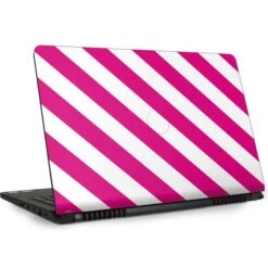 Pink And White Geometric Stripes Dell Inspiron Skin