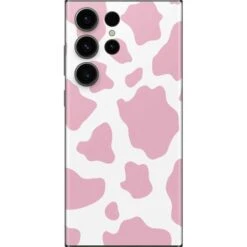 Pink Cow Print Galaxy S23 Ultra Skin