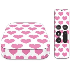 Plush Pink Hearts Apple TV Skin