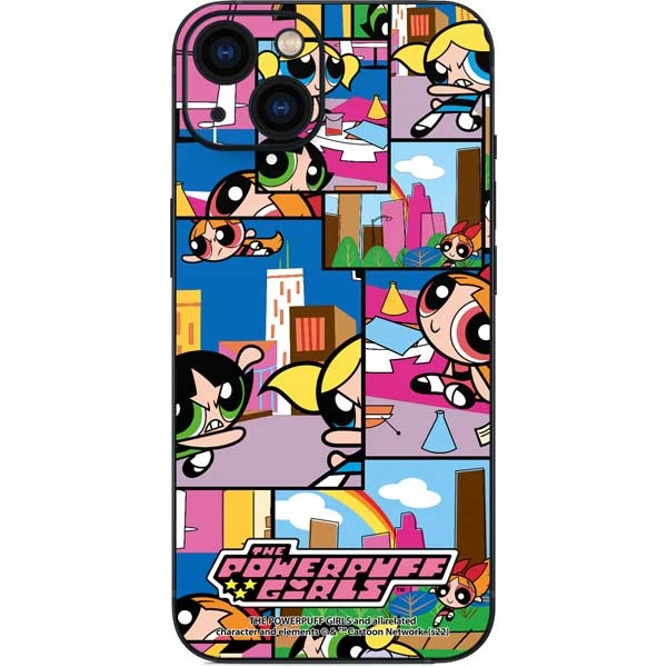 Cartoon Network Powerpuff Girls Patches IPhone 14 Plus Skin 3 Cartoon Network Powerpuff Girls Patches IPhone 14 Plus Skin