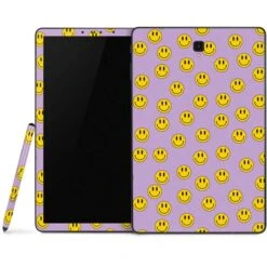 Purple Happy Face Pattern Samsung Galaxy Tab Skin