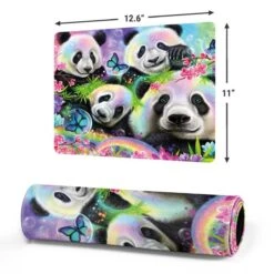 Rainbow Pandas With Butterflies By Sheena Pike Gaming Mouse Pad