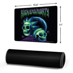 Adult Swim Rick And Morty Neon Skulls Gaming Mouse Pad