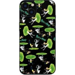 Adult Swim Rick And Morty Portal Pattern IPhone 14 Plus Skin