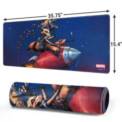 Marvel Rocket Raccoon Rocket Ride Gaming Mouse Pad -Skinit Store rocket ride extra large gaming mouse pad 1752505575 MSPMRVGRD19GAMGXL PR 02