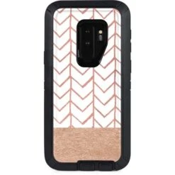 Rose Gold Herringbone Otterbox Defender Galaxy Skin