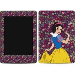 Disney Snow White Character With Floral Pattern Amazon Kindle Skin