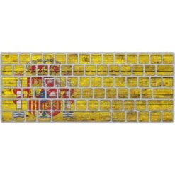 Spain Flag Dark Wood Magic Keyboard Skin