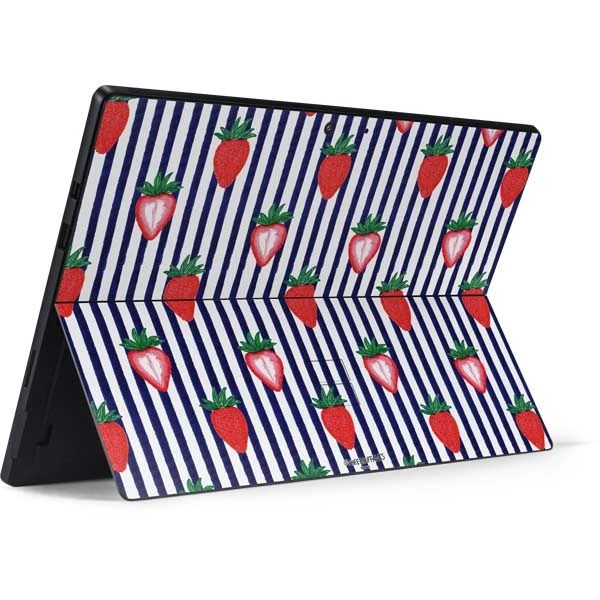 Bouffants And Broken Hearts Strawberries And Stripes Surface Pro 7 Skin 4 Bouffants And Broken Hearts Strawberries And Stripes Surface Pro 7 Skin - Image 2