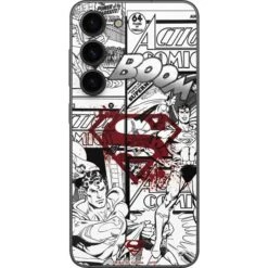 DC Comics Superman Comic Pattern Logo In Red Galaxy S23 Skin