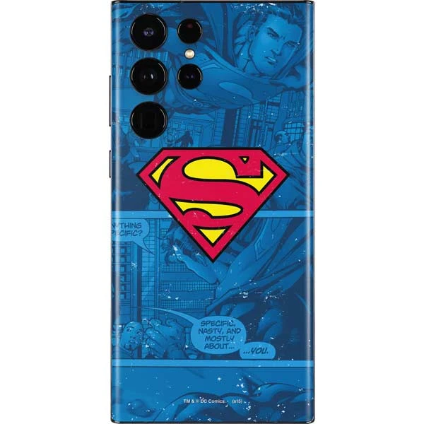 DC Comics Superman Logo Background Pattern Galaxy S22 Ultra Skin 3 DC Comics Superman Logo Background Pattern Galaxy S22 Ultra Skin