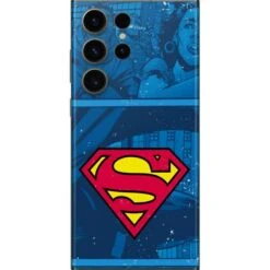 DC Comics Superman Logo Background Pattern Galaxy S23 Ultra Skin